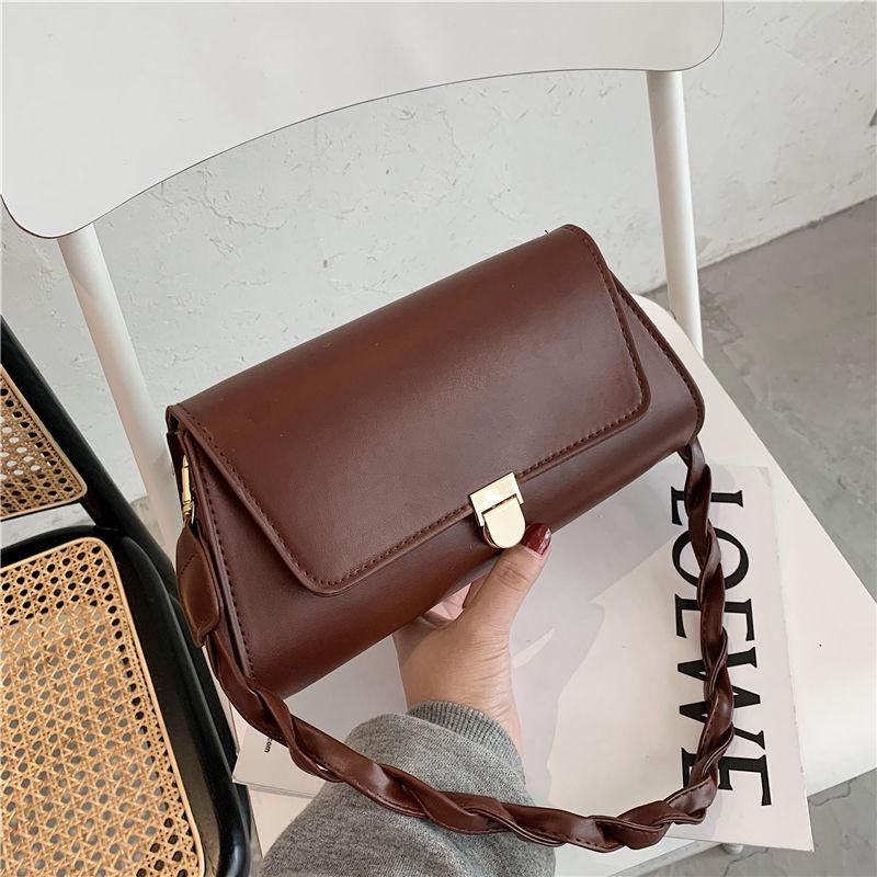 

Retro Alligator Pattern Small Shoulder Bags For Women 2021 PU Leather Underarm Bag bolsa feminina Baguette Bags Lock Purses, Coffee