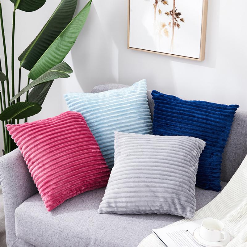

Fuwatacchi Soft Velvet Cushion Cover Corn Strips Super Soft Plush Pillowcase Office Sofa Cushion Bedside
