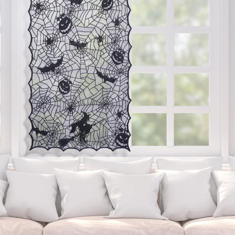 

1 Pc Door Curtain Sturdy High Quality Prime Durable Halloween Curtain Window Door for Halloween, Black