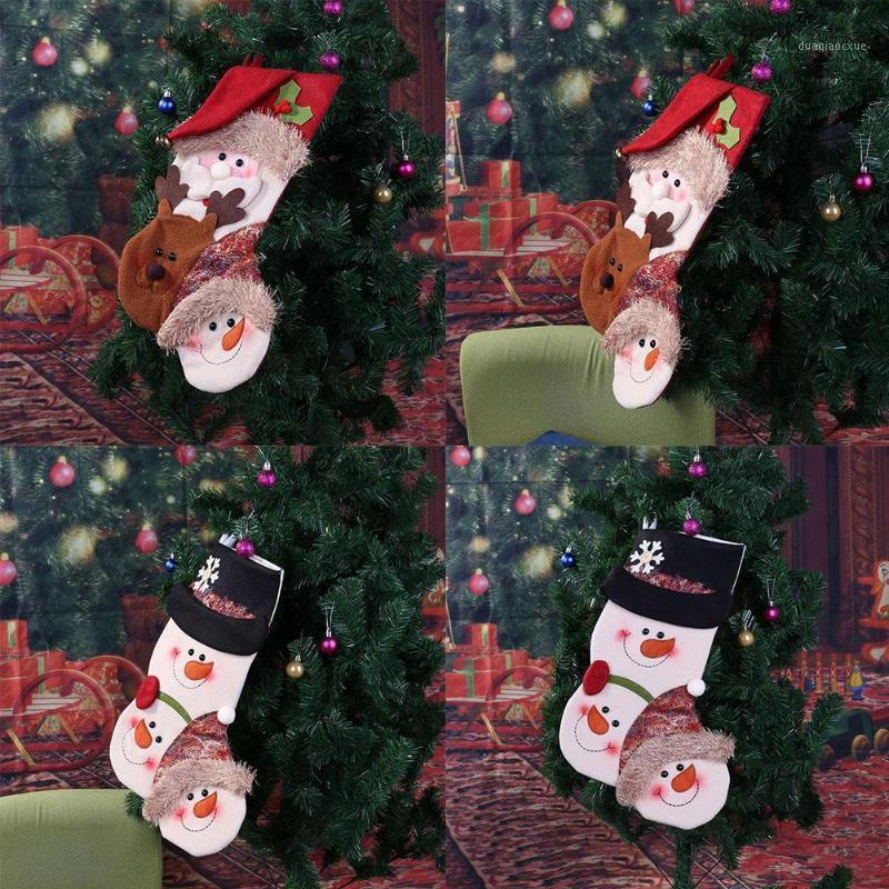 

Christmas Gift Candy Bag Merry Christmas Santa Claus Snowman Sock Decor1