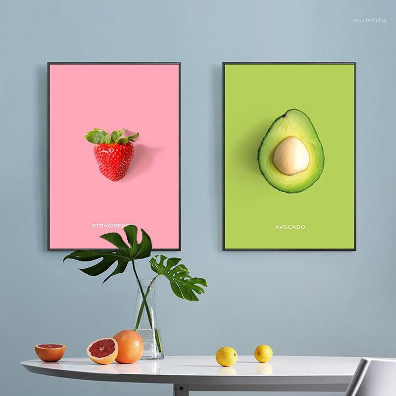 

Nordic Kitchen Decoration Posters Coconut Raspberry Mango Plum Fruits Canvas Painting Hd Print Wall Art Picture For Living Room1