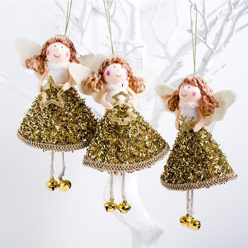 

Angel Doll With Bells Christmas Pendants Decorative Hanging Ornaments Christmas Tree Decorations Weihnachten Decor1