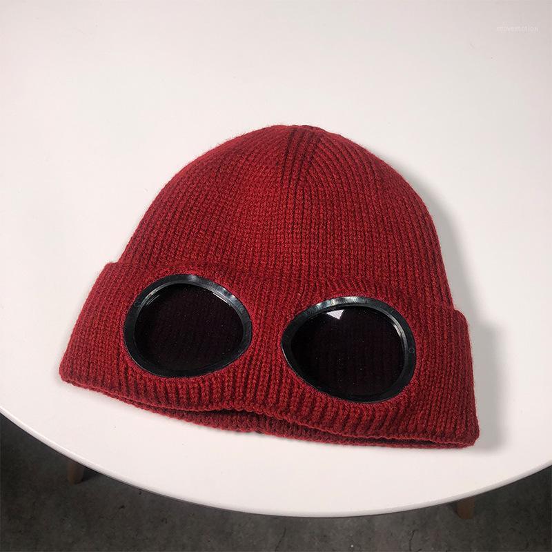 

NEW GLASS KNITTED BEANIE HAT WARM FLEECE LINED KEEP EYES SAFE1, Black