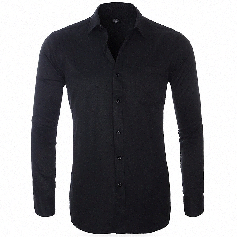Men's Shirt Solid Colored Turndown Street Casual Button-Down Long Sleeve Tops Business Basic Formal Fashion White Black Pink 35Z1#