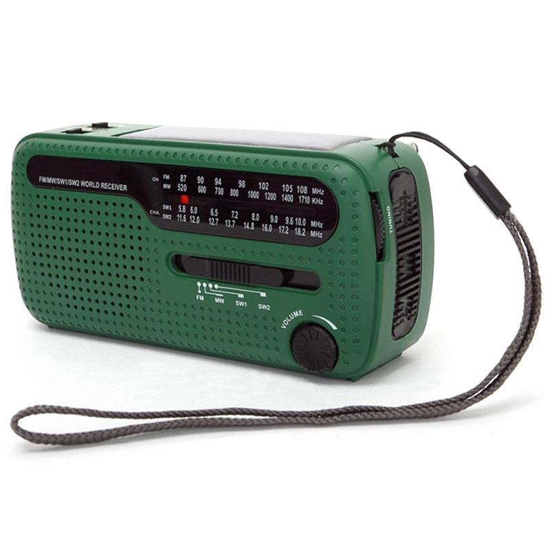 

De13 Portable Fm Am Radio Solar Emergency Radio World Receiver Hand Crank Power Emergency Outdoor Portable Solar Charging