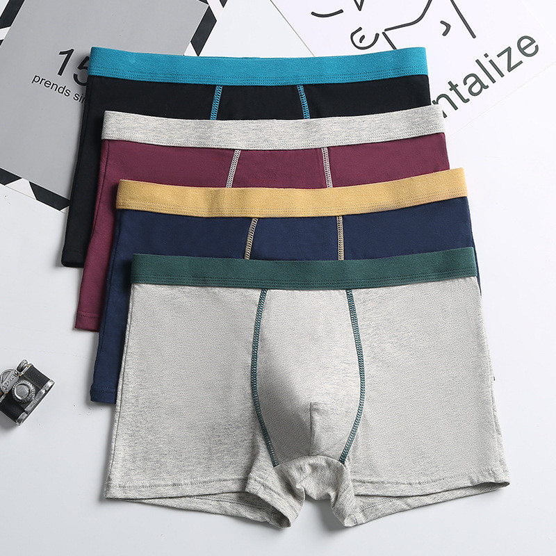 

Plus Size Mens Underpants Loose Breathable Solid Color Man Boxer Fashion Comfortable Men Underwear, Black;white