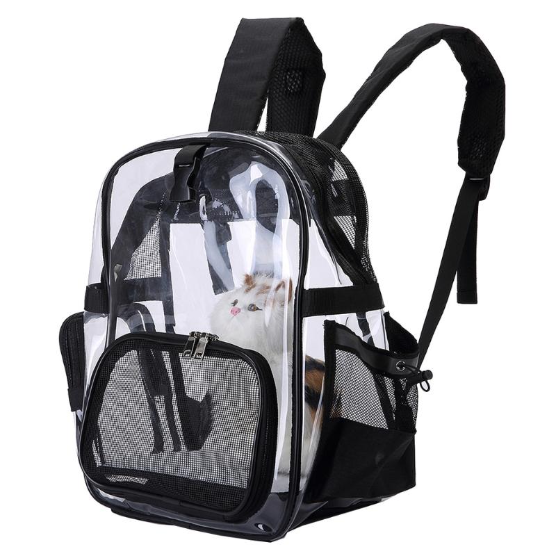 

Portable Outdoor Dog Transparent Backpack Space Shoulder Bag Air Permeable Bag for Pet Dog Cat (Black