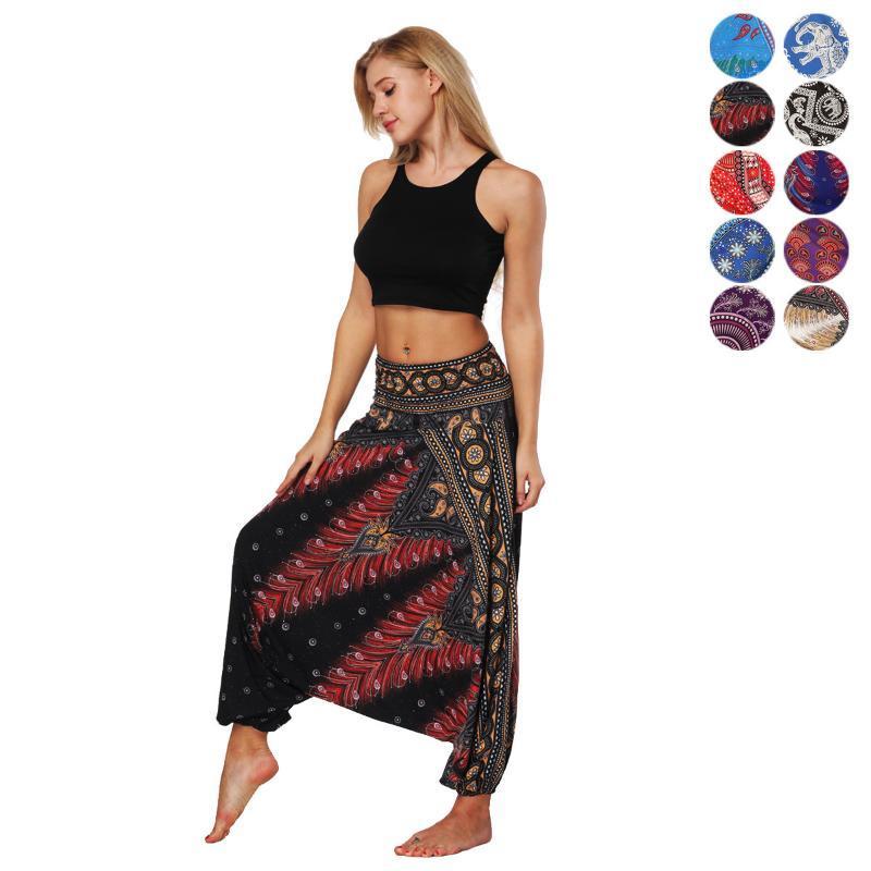 

2020 Women Yoga Pants Fitness Trouser Sport Outdoor Dance Wide Leg Bottom India Style Vintage Bloomers Loose Beach Workout Pant1, Ycl007