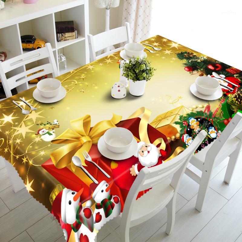 

Customizable Christmas Thicken Cotton Tablecloth Red Exquisite New Year Present Pattern Party Table cloth Dcorations for Home1, Color 6
