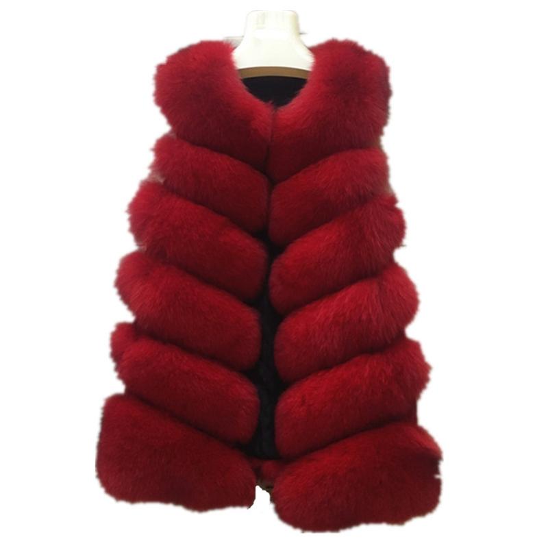 

2020 gilet femme Winter Fluffy Formal Women Import Coat Fur Vest High-Grade Faux Fur Coat Faux Long Vest -4XL, Beige