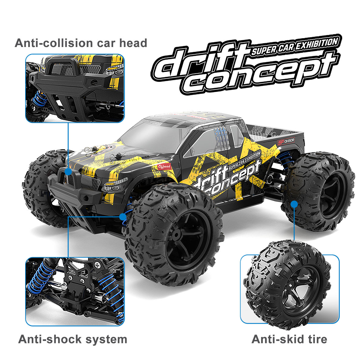 

40+Km/h Remote Control Car 1:18 Scale High Speed Off Road Vehicle Toys RC Buggy Drift Driving Car for Kids and Adults Gift