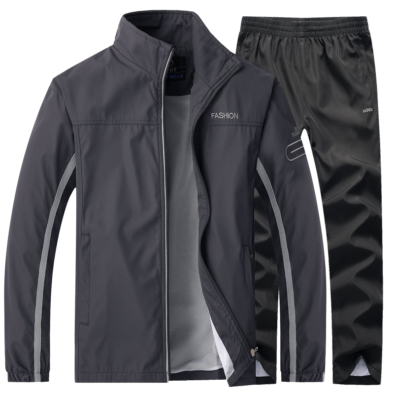 

Tracksuits Men Autumn Sweatshirt Sportsuit Gyms Two Pieces Jacket+pants Sets Casual Men's Track Suit Sportswear Fitness Clothing, Black