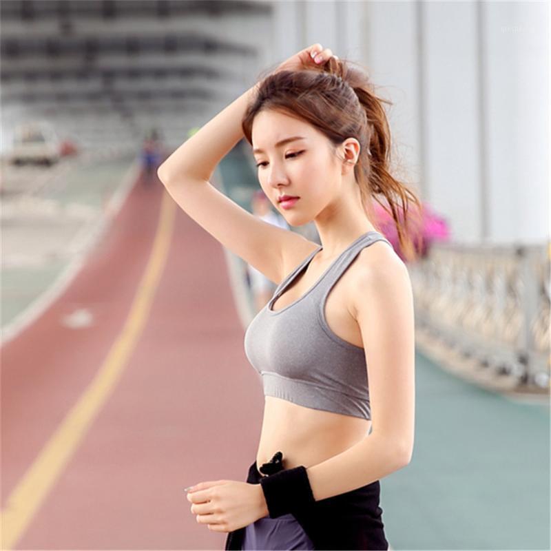 

Absorb Sweatshirt Yoga Tops Quick Dry Breathable Running Solid Light Grey or Pink Corset Sports Bra Ladies Seamless Corset1