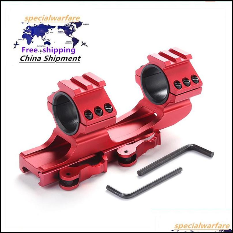 Airsoft Accessories Paintball & Cam Hiking Sports Outdoors Red Mounting Ring Siamese Bracket 25.4Mm / 30Mm Quick Release Cantilever 20Mm Wea-image-748082677