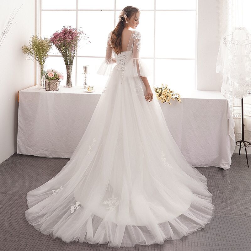 

2021 New Dress Low-cut v Wedding Gown Dressed As a Bride ZSSO, Same as pictures