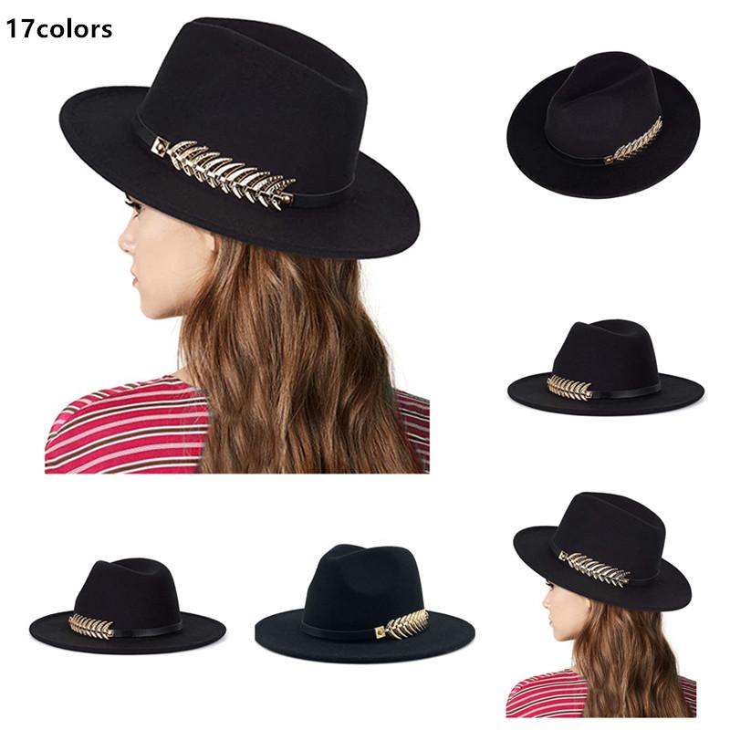 

NEW Felt Hat Men Fedora Hats with Belt Women Vintage Trilby Caps Wool Fedora Warm Jazz Hat Panaman Wholesale, 15