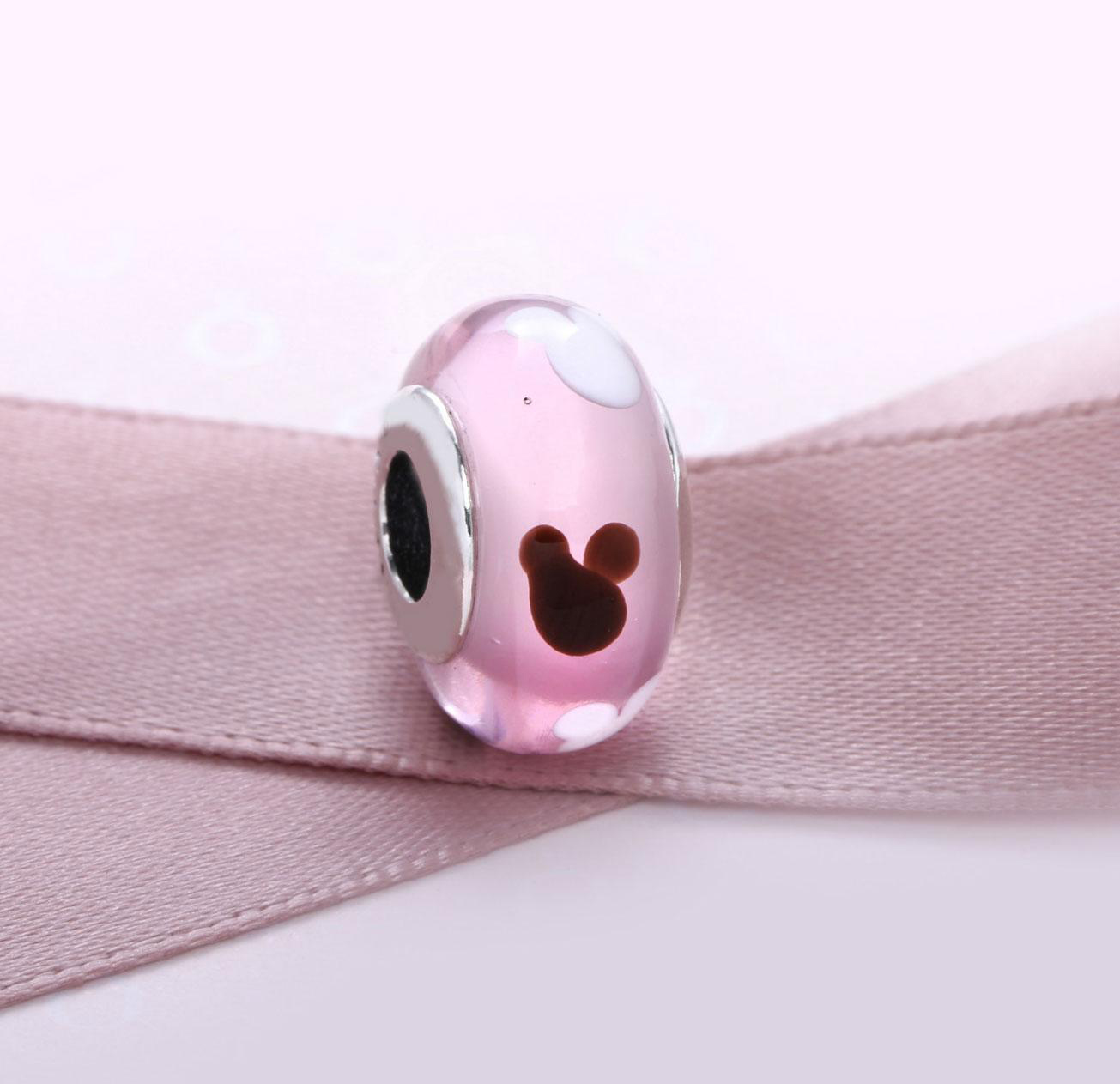 

925 Sterling Silver Cartoon Pink Murano Glass Beads Fit Jewelry Charm Bracelets & Necklaceeads Fit European Chain Bracelet Jewelry 791605