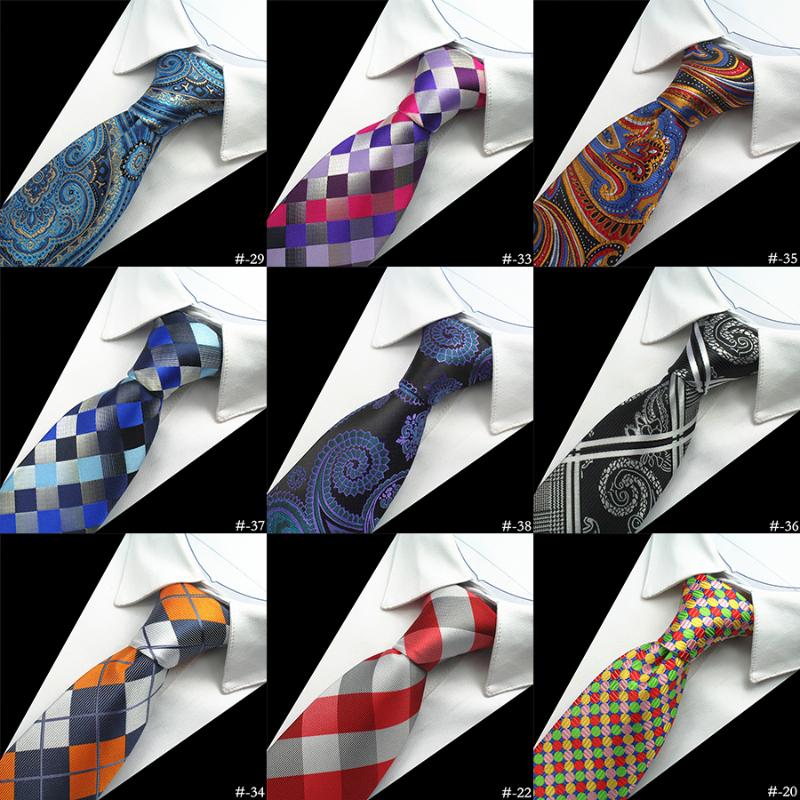 

JEMYGINS Brand 100% Silk Neck Tie for Men Plaid Paisley Corbatas Hombre 8 cm Gravata Tie Formal Social Event Wedding Dress Set