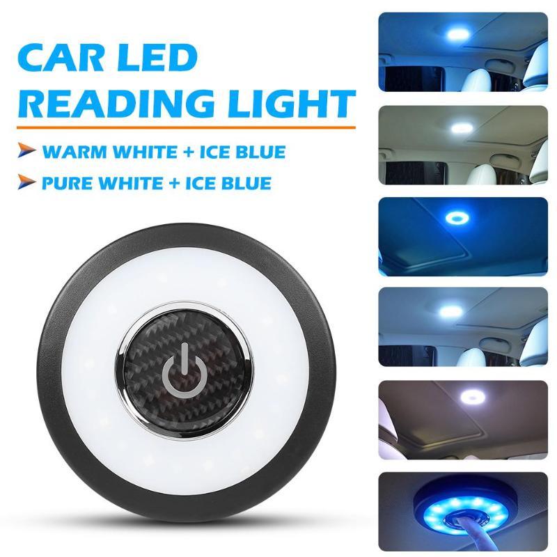 

Touch Sensor LED Car Interior Reading Dome Trunk Light USB Rechargeable Lamp Equipped with Reading Lamp Magnetizer, As pic