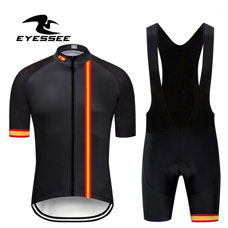 

EYESSEE 2020 Spain Cycling Jersey Set Breathable Men's ciclismo Short Sleeve Bicycle Clothing Summer ropa ciclismo hombre1, Shorts