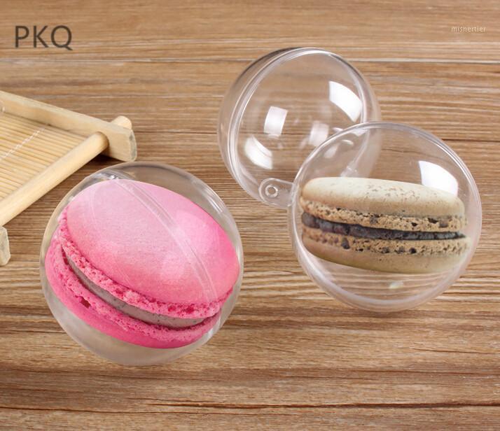 

30pcs Transparent Macarons round packaging box transparent hanging display ball Decoration Party Candy Chocolate Favor Supplies1