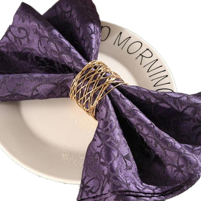 

Gold Table Decoration Iron Wire Ring Mouth Restaurant Hotel Napkin Ring For Wedding Banquet Family Napkin Buckle