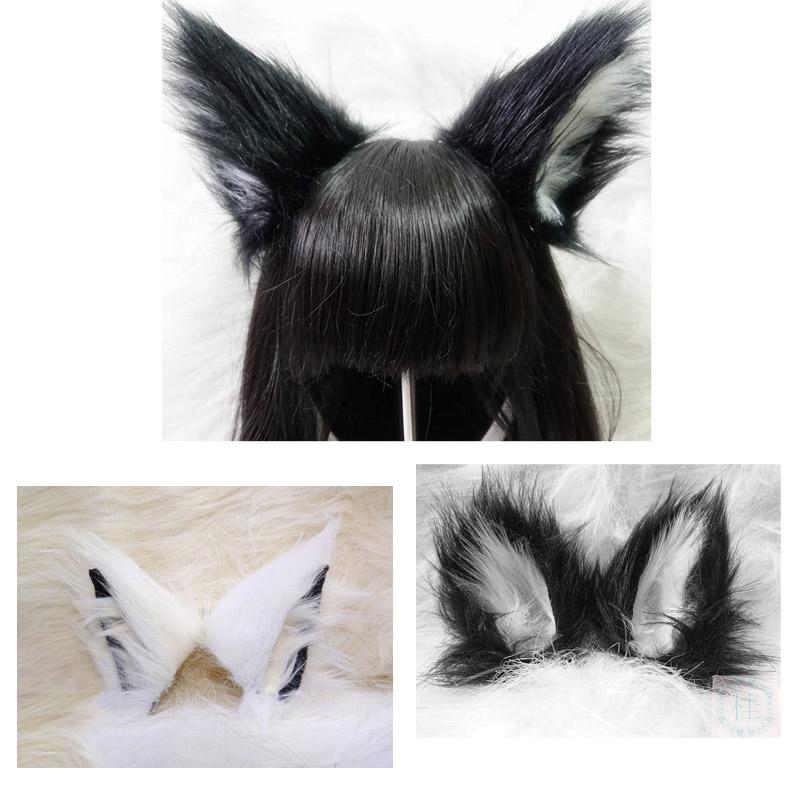 

Lolita Anime Cosplay Long Fur Ears Hair Clip Party Neko Cat Ear Dress