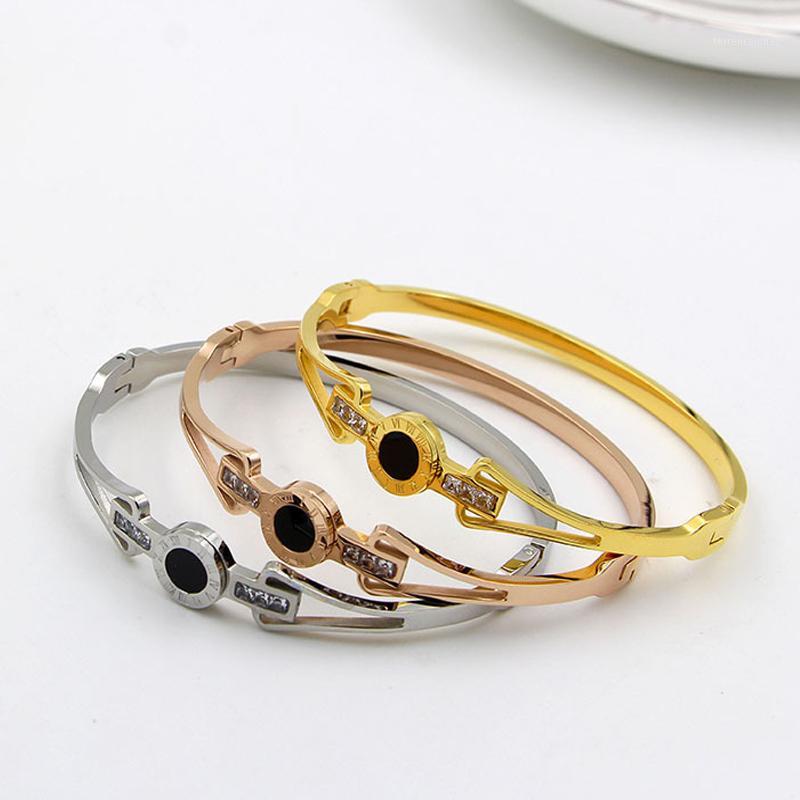 

Bangle CZ Zircon 316L Titanium Stainless Steel Love Gold Color Crystal Brand Lover Charm Bracelets & Bangles For Women Men1