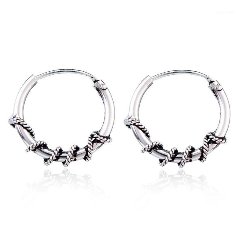 

Dayoff European Bali Style Endless Earrings Small Circle Earring Women Man Round Earring Jewelry Ethnic Simple Earings E351