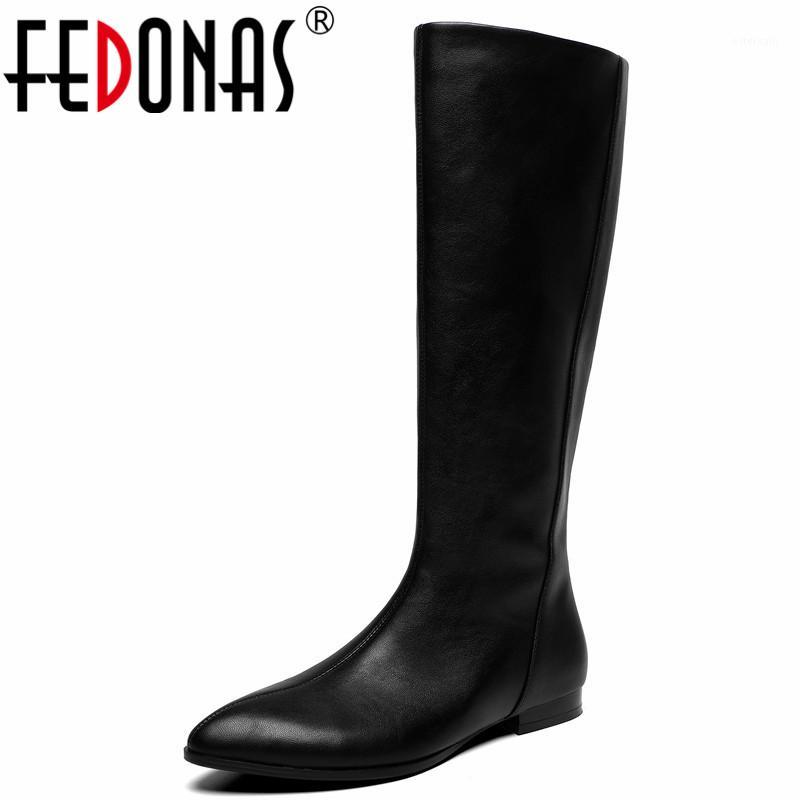 

FEDONAS Concise Tide Woman Antumn Winter Warm Office Shoes Euro Style Side Zipper Motorcycle Boots Knee High Boots Shoes Woman1, Beige