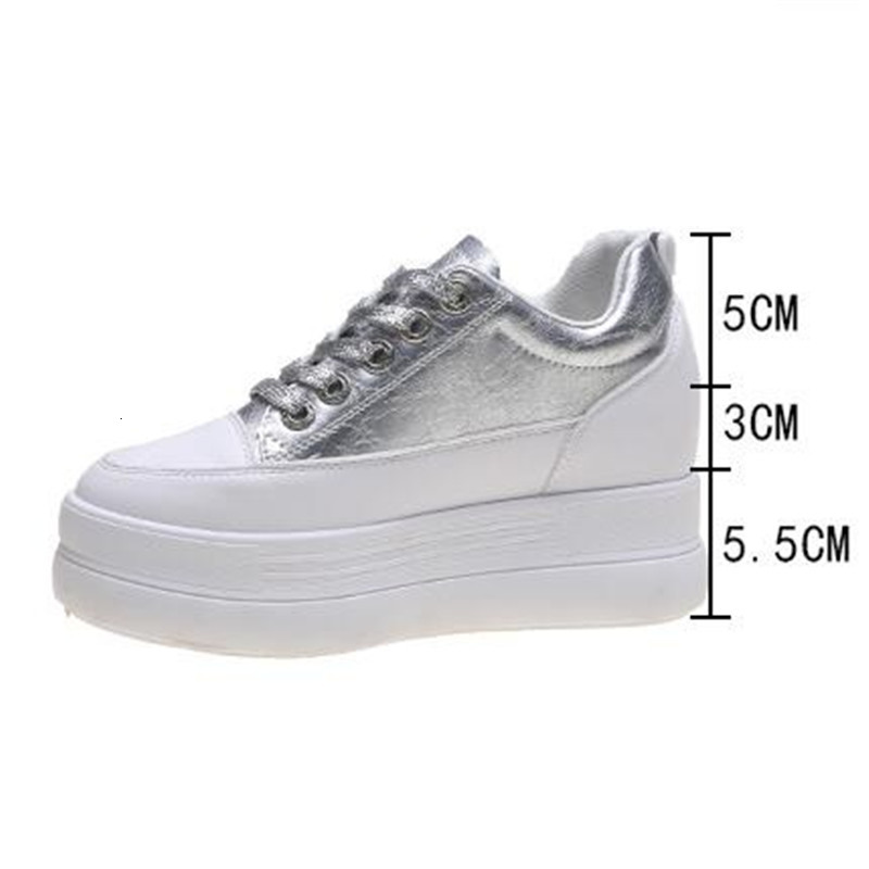 

2021 New Intern Women Cunha Eight Inches High Spring Casual Gross Soles Lace-up Gold Silver Shoes of Women's SIOW, Green.