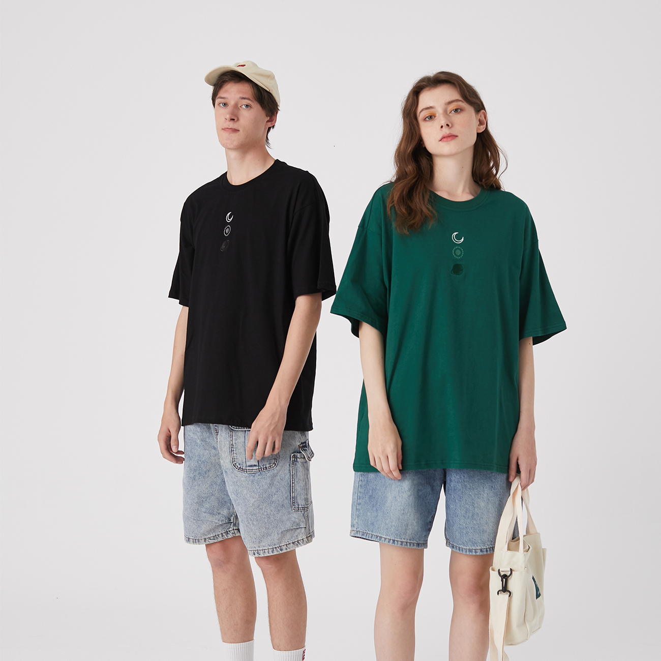 

2021 New Aelfric Eden Hip Hop Moon Sun Print t Shirt Men Summer Casual Oversize Tshirt Loose Streetwear Harajuku Cotton Short Sleeve Vub1, Black