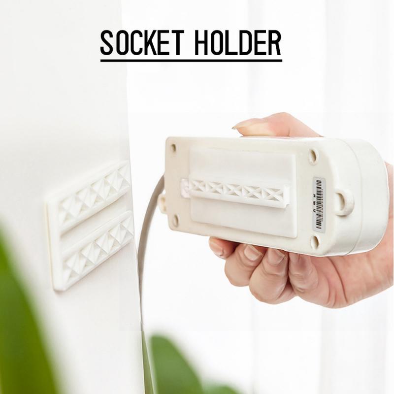 

Socket Holder Storage Hook Plug Fixing Device Automatic Paste Plug Fixing Cable Organize Cable Wall Adhesive Power No Paste