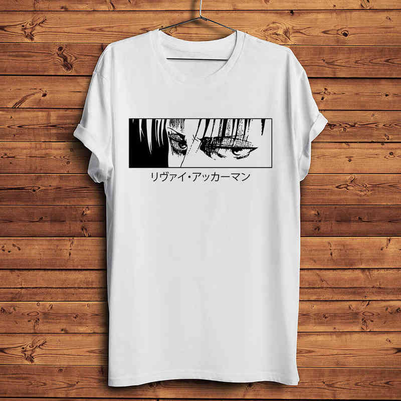Levi ackerman attack on titan funny anime tshirt Men new White Casual short sleeve T Shirt Unisex otaku streetwear tee G1222-image-747712961