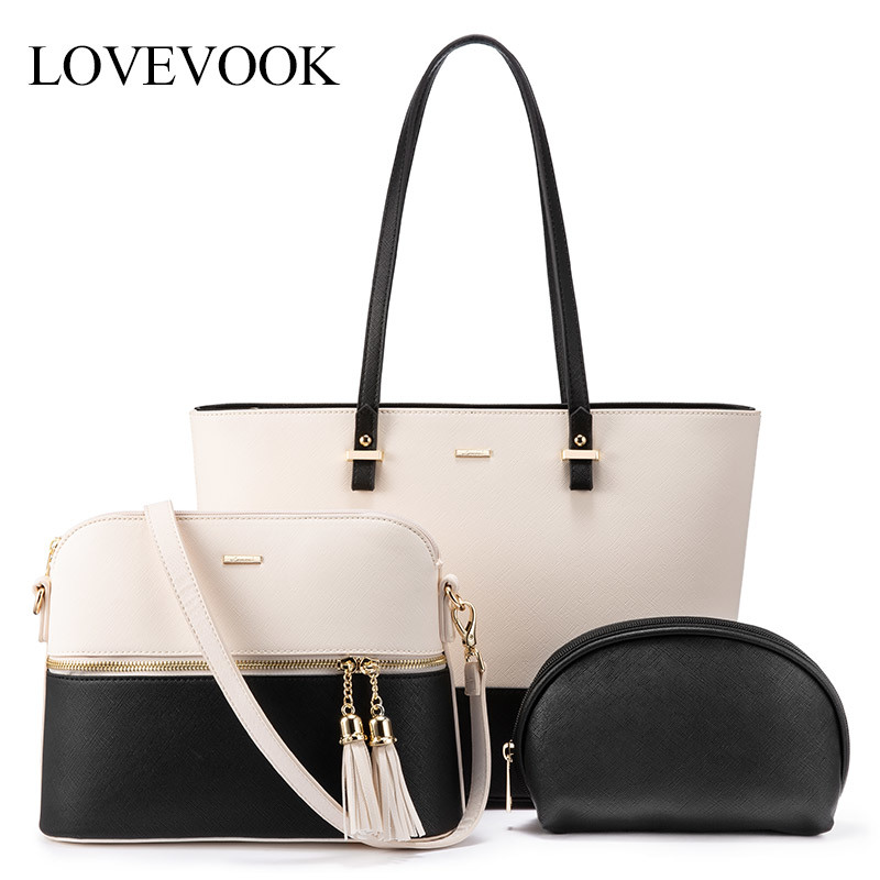 

LOVEVOOK women shoulder bags crossbody bags for ladies large tote bag set 3 pcs clutch and purse luxury handbag women designer C1009