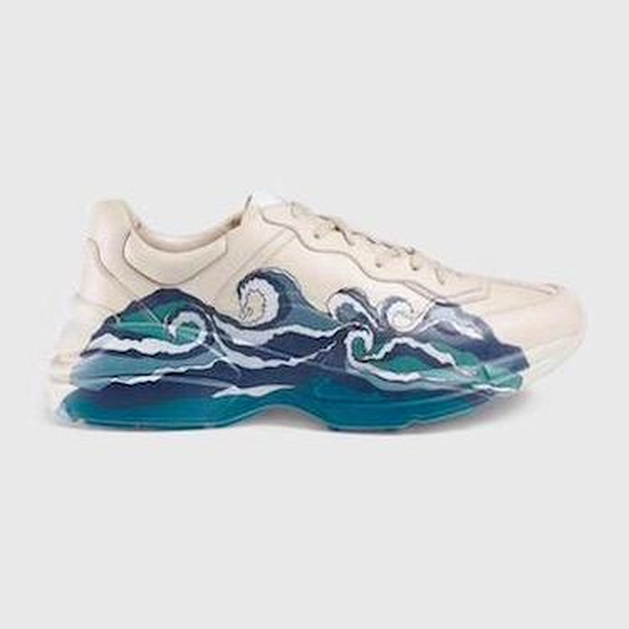 

Mens Ladies Rhyton Casual Shoes Dad Sneaker Extremely Durable Stability Paris Fashion Women Shoe Platfor m nddl Strawberry Wave Mouth Tiger Web Print, Black