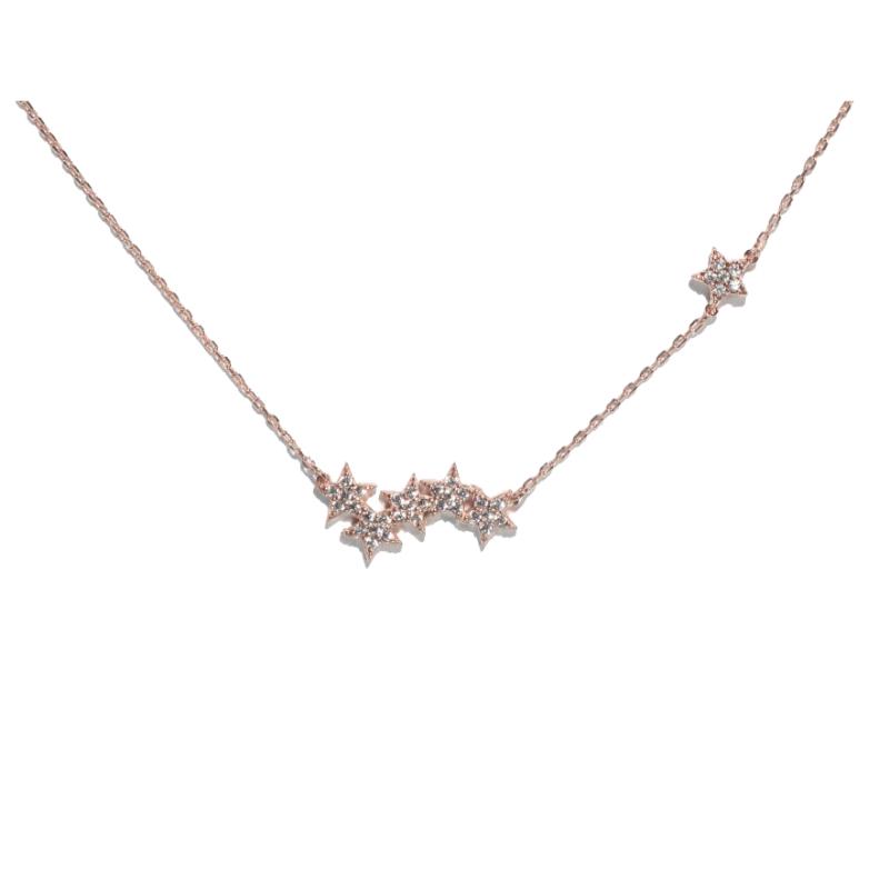 

pave CZ star cluster design star necklace 925 sterling silver matal High quality girl gift collar chain
