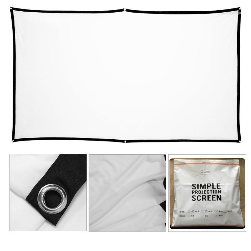 

100 Inches 16:9 Projector Screen Polyester Portable Foldable Front/Rear Non-crease Foldable Design Home Projection Screen1