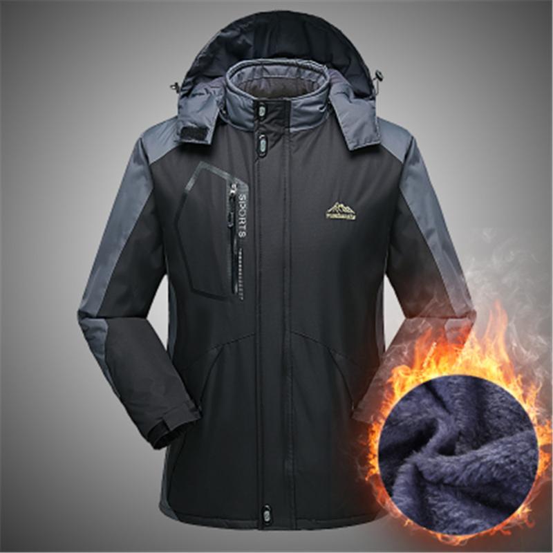 

WWKK Hiking Jackets Warm Camping Skiing Male Outdoor Sports Clothes Waterproof Coats Men Hooded Winter New Men's Jacket, Blue