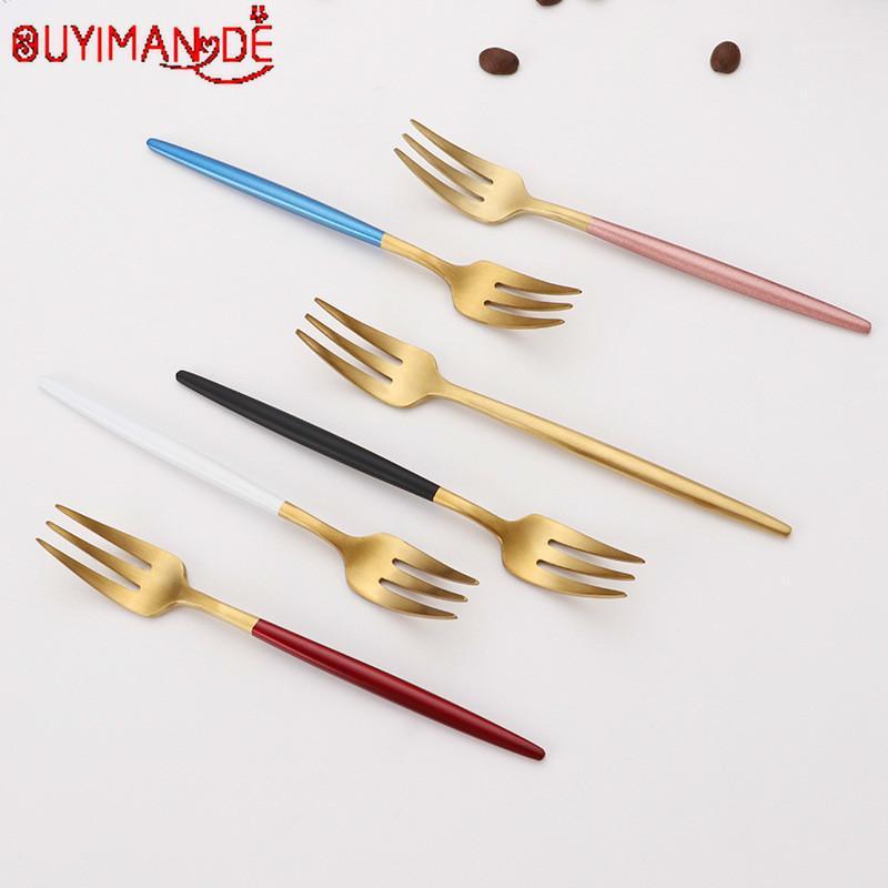 

Fashion Nordic Stainless Steel Fork Fruit Fork Set Portuguese Western Dessert Fruit Check Creative1