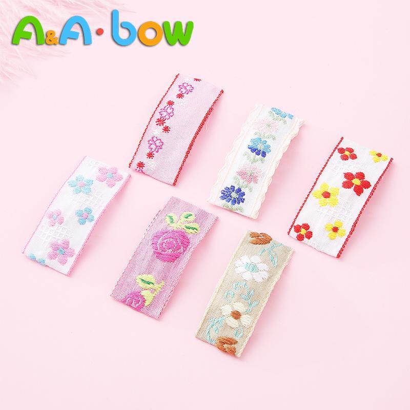 

1pcs Candy color Hairpins For Girls Cotton Floral Embroidery Hair Clip Girl BB Barrette Strip shape Baby Hair Accessories1, A2nsnsfb-9746-8