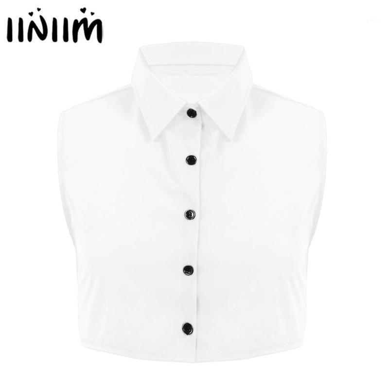 Fake Collar-Women Blouses Fake Collar Half Shirt Detachable False Collar Khaki
