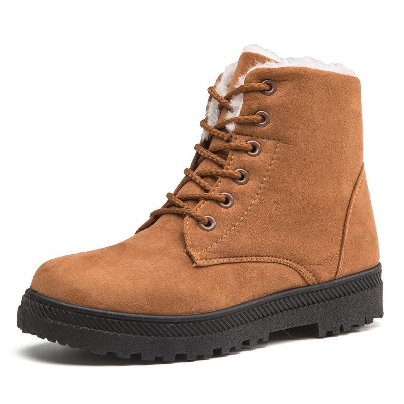 

Newly Women Shoes Winter Warm Ankle Snow Boots Thicken Ski Flats Casual Slip On Shoes Outdoor Travel DOD886, Khaki