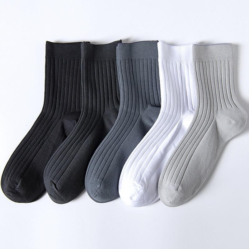 

Cotton Socks Man Solid Business Sock Sweat Absorption and Deodorization Spring Autumn Male Ankle Black White 10 Pairs