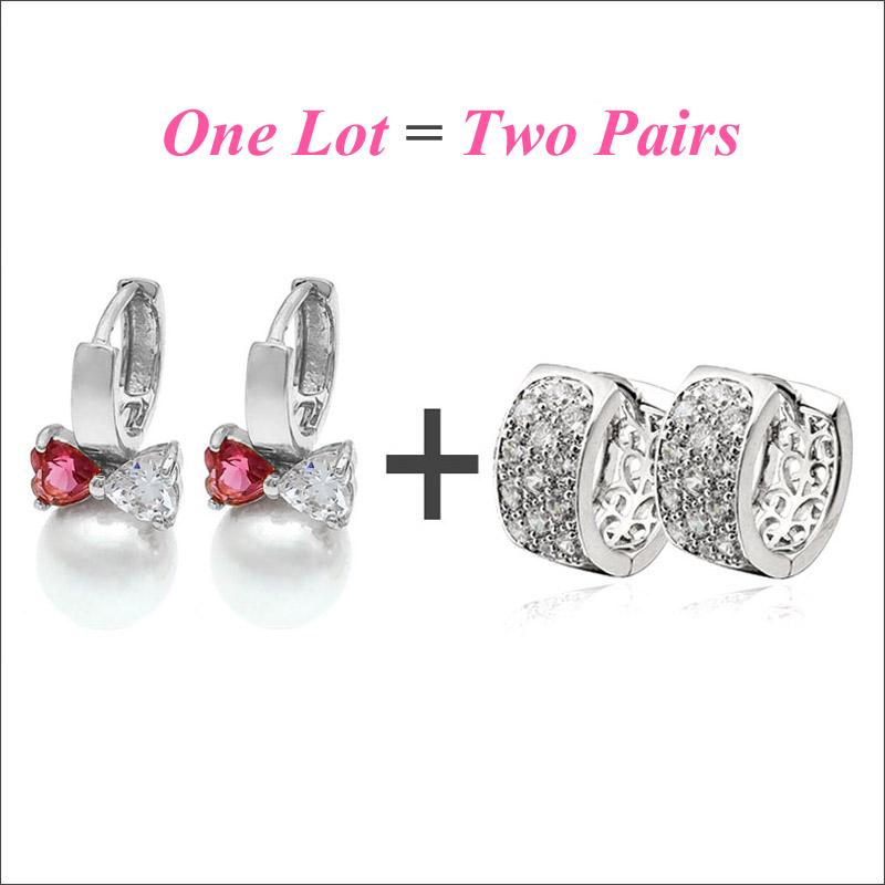 

2Pairs/Lot Cultured Genuine Pearl Earrings Small Hoop Women Wedding Accessorios Mujer Perlen Schmuck Bijoux Perles E0310 E2233