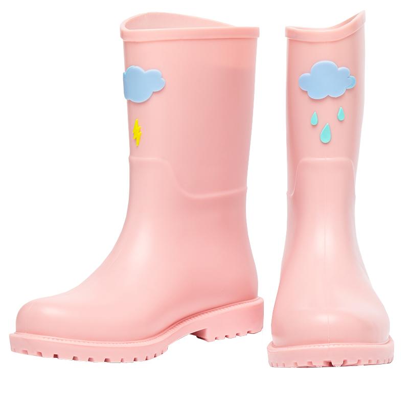 

Ladies Fashion Water Shoes Cute Mid-tube Rubber Shoes Waterproof Non-slip Women's Rain Boots, Zs-c01