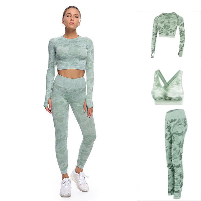 

Women Seamless Yoga Set Sport Suit Gymwear Workout Clothes Long Sleeve Gym Crop Top High Waist Leggings Fitness Wear 2/3pcs, Purple 2pcs