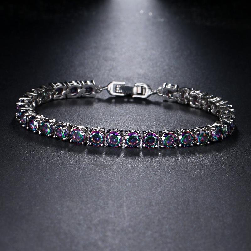 

2020 NoEnName_Null Fashion Luxurious New Statement Multi Zircon Bracelet Women High Quality Round CZ Stone Bangle Bracelet