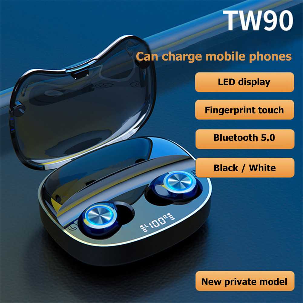 

Tw90 fones de ouvido sem fio display led estéreo microfone fone de ouvido sem fio caixa carregamento bluetooth eaephone para