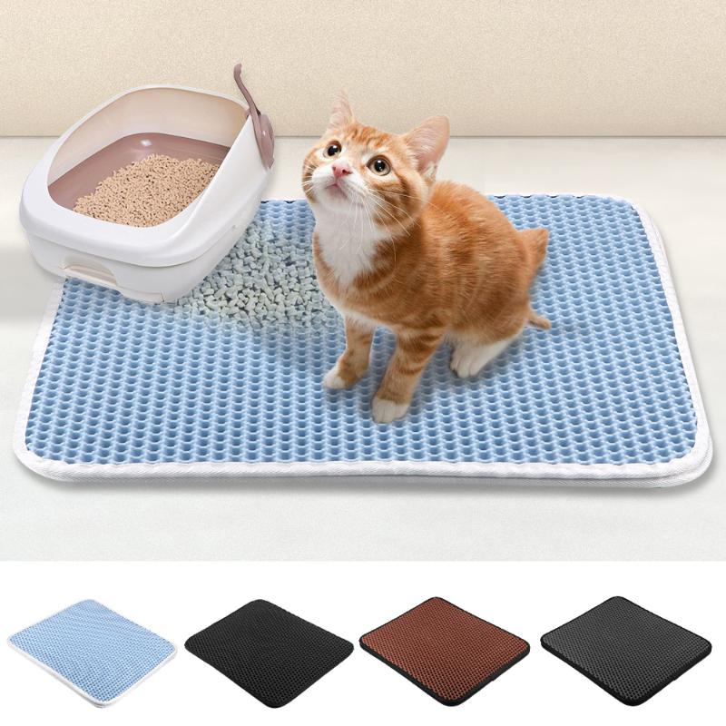 

Pet Cat Litter Mat EVA Double Layer Cat Litter Trapper Mat folding Waterproof Non-slip Pet